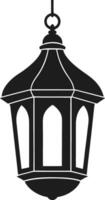 Elegant Hanging Lantern Silhouette Illustration vector