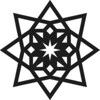 Intricate Geometric Star Pattern Silhouette Illustration vector