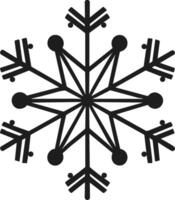 Geometric Snowflake Silhouette with Dotted Accents for Winter Decor and Holiday Designs vector