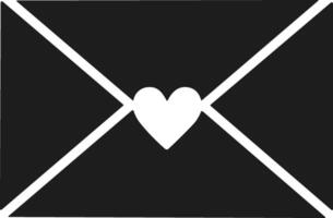 Elegant Closed Envelope with Heart Silhouette Design vector
