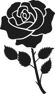 Elegant Rose Silhouette Illustration for Valentine's Day