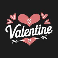 Valentine's Day Heart and Arrow Typography Illustration vector