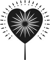 Radiant Heart Illustration with Starburst Design for Valentine's Day vector