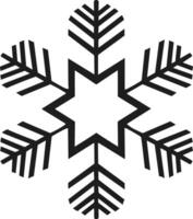 Star-Centered Snowflake Silhouette for Winter and Holiday Design Elements vector
