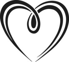 Abstract Heart Silhouette with Petal Design Illustration vector