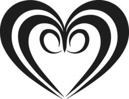 Elegant Heart-Shaped Abstract Floral Silhouette Design vector