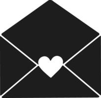 minimalista sobre con corazón silueta ilustración vector