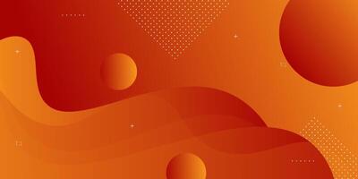Bright orange abstract background with simple shapes and wavy lines. Fresh and colorful orange design. Popular and modern with 3d shadow concept. Eps10 vector