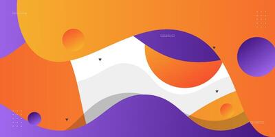 Modern orange purple geometric business banner design. Creative banner design with wave shape and line as template. Simple horizontal banner. Eps10 vector