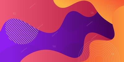 Colorful liquid shapes on orange, purple and pink gradient liquid background. Liquid and wave pattern style background. Eps10 vector