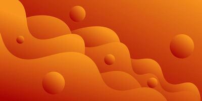 Abstract orange fluid background. Modern background design. Gradient colors. Dynamic waves. Fluid shape composition. Suitable for websites, banners, wallpapers, flyers, posters vector