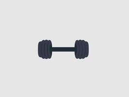 The dumbbell consists of two circular weight plates connected by a short bar vector