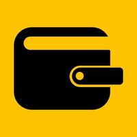 editable wallet icon logo with yellow background vector