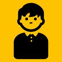 editable student icon logo with yellow background vector