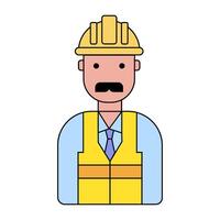 editable engineer icon logo with yellow background vector