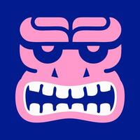 Editable icon face logo with blue background vector