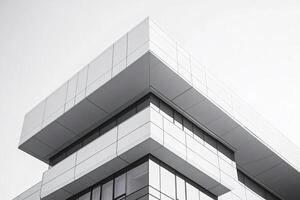 Modern architecture building showing geometric shapes and abstract design photo