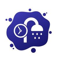 shower time icon with a clock vector