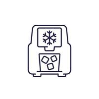 ice maker line icon, ice machine vector