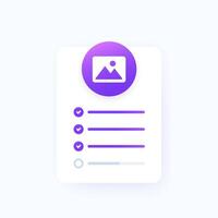 Upload images, photos to a gallery form, design vector
