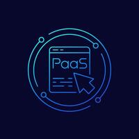 Paas icon in linear design, Platform as a Service vector
