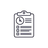 time sheet icon, timesheet line vector