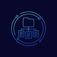 classification icon, data management linear design vector