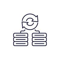 backup servers data line icon vector