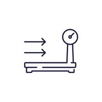 platform scales icon, weight machine line vector