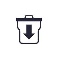waste reduction icon with a trash bin vector