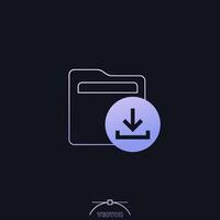 Download folder icon with gradient vector