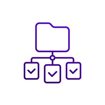 datos clasificación línea icono en blanco vector