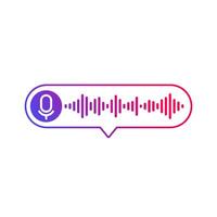Voice message icon on white, audio note design vector