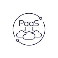 Paas icon, Platform as a Service, line design vector