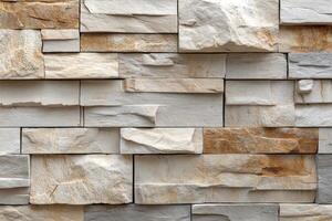 Modern stone cladding creating a textured wall background photo