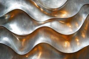 Abstract metallic waves creating a dynamic pattern photo