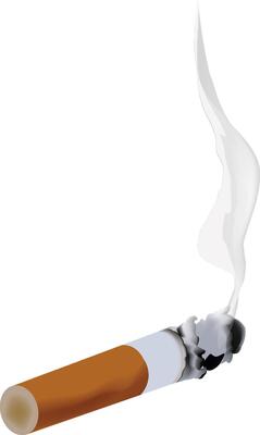 A cigarette with smoke coming out of it