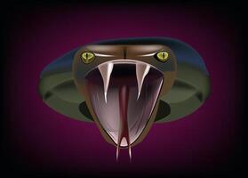 A cartoon snake head with its mouth open vector