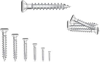 Screws and screws on a white background vector