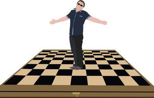A man standing on a chess board vector