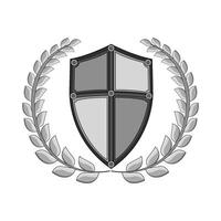Symbolic Shield with Laurel Leaves vector