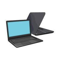 illustration of Open Laptop in Use vector