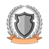 shield with laurel wreath and ribbon vector