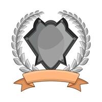 shield ribbon with laurel wreath vector
