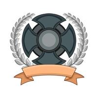 shield ribbon with laurel wreath illustration vector