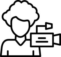 Camera Operator Line Icon vector