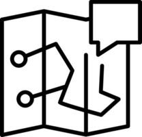 Map Chat Line Icon vector