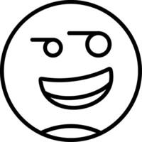 Smirking Face Line Icon vector