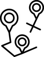 Multiple Destinations Line Icon vector
