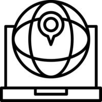 World Location Line Icon vector
